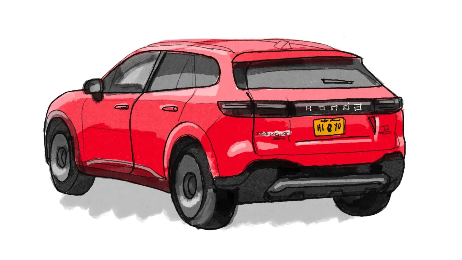 Drawing of Honda Prologue crossover SUV